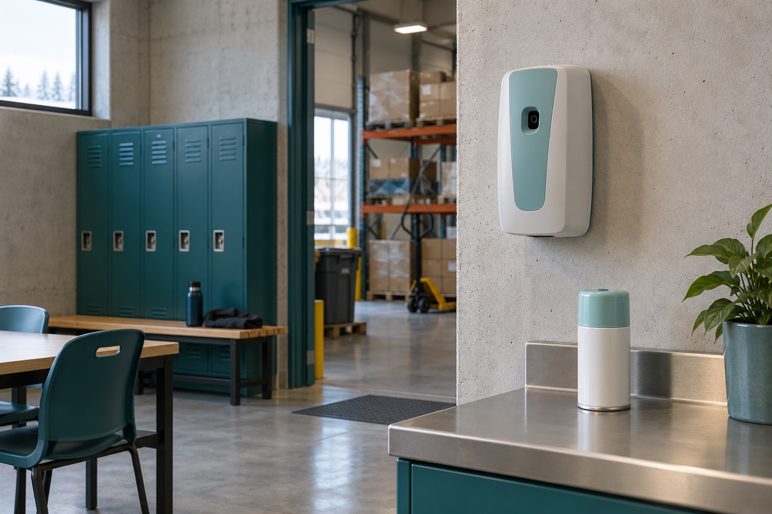 Un distributeur mural compact pour l’air ambiant et une recharge scellée